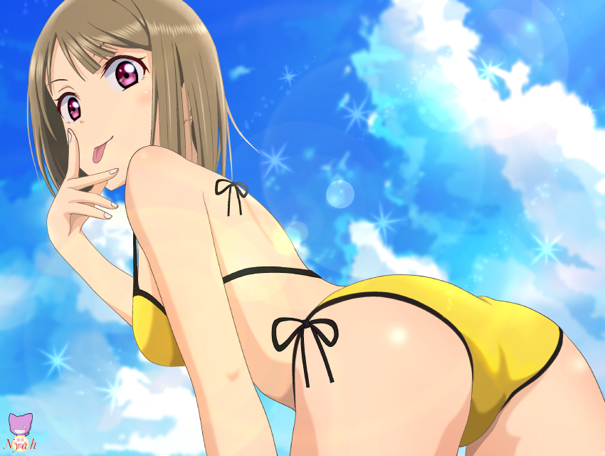 1girl, absurdres, brown_hair, highres, looking_at_viewer, love_live!, love_live!_nijigasaki_high_school_idol_club, medium_hair