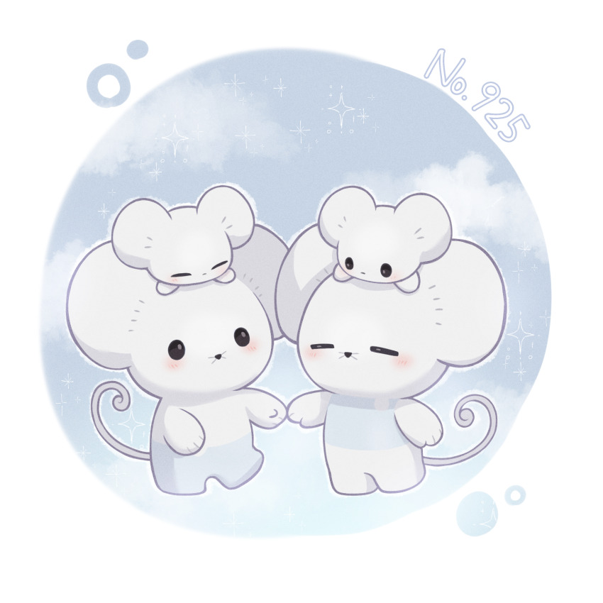 025sakura393, black_eyes, blush, border, closed_eyes, commentary_request, family, highres