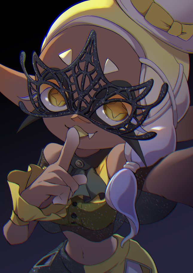 1girl, argyle_clothes, diamond_cutout, ascot, bare_shoulders, black_ascot, black_background, black_pants