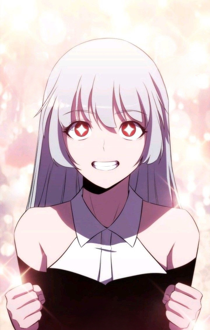 1girl, alice_von_ataraxia, black_dress, dress, hands_up, long_hair, looking_at_viewer, open_mouth