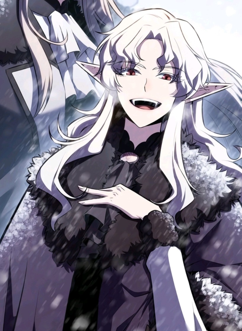 1girl, black_dress, blonde_hair, dress, hand_up, long_hair, looking_at_viewer, ophelia_(solo_max-level_newbie)