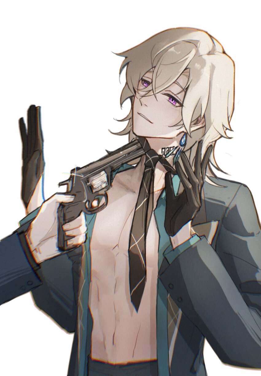 1923rash, 2boys, aventurine_(final_victor)_(honkai:_star_rail), aventurine_(honkai:_star_rail), black_gloves, blonde_hair, dr._ratio_(final_victor)_(honkai:_star_rail), dr._ratio_(honkai:_star_rail)