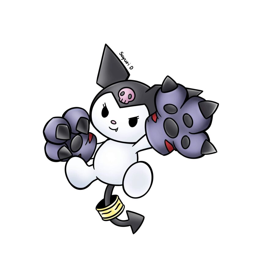 blacktailmon, blacktailmon_(cosplay), cosplay, digimon, gloves, highres, jewelry, kuromi