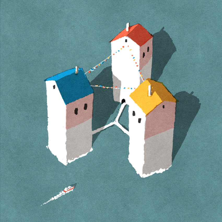 boat, building, day, from_above, highres, iida_kento, no_humans, ocean