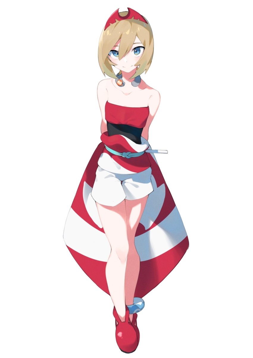 1girl, anklet, aoi_(altea0923), blonde_hair, closed_mouth, collarbone, commentary_request, flute