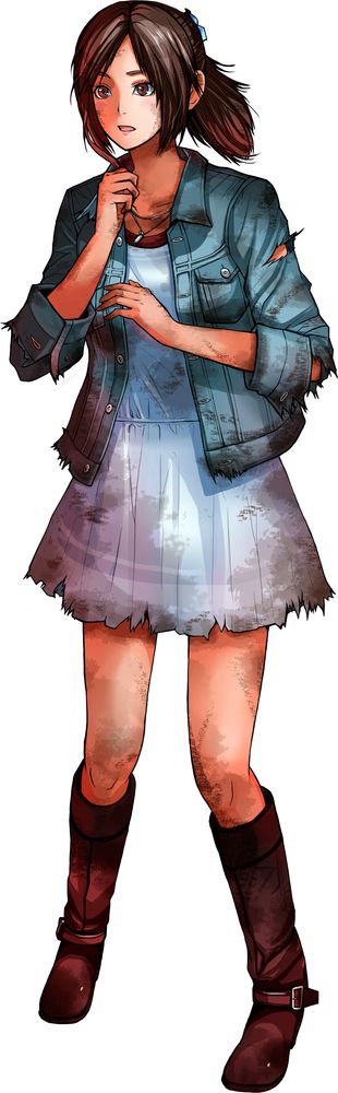 1girl, artist_request, brown_eyes, brown_hair, city_shrouded_in_shadow, concept_art, granzella, jacket