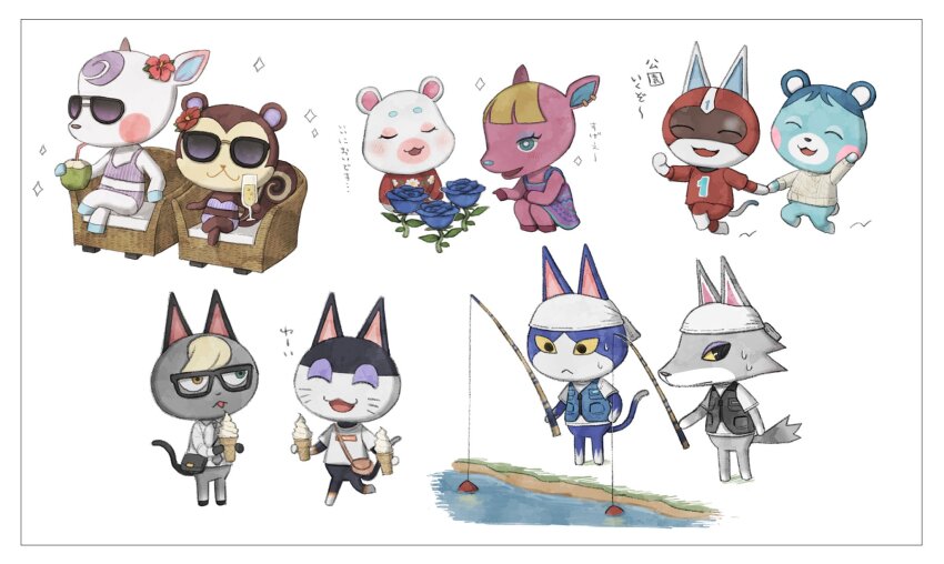5boys, 5girls, :3, :d, ;<, ^_^, animal_crossing, animal_crossing:_new_horizons