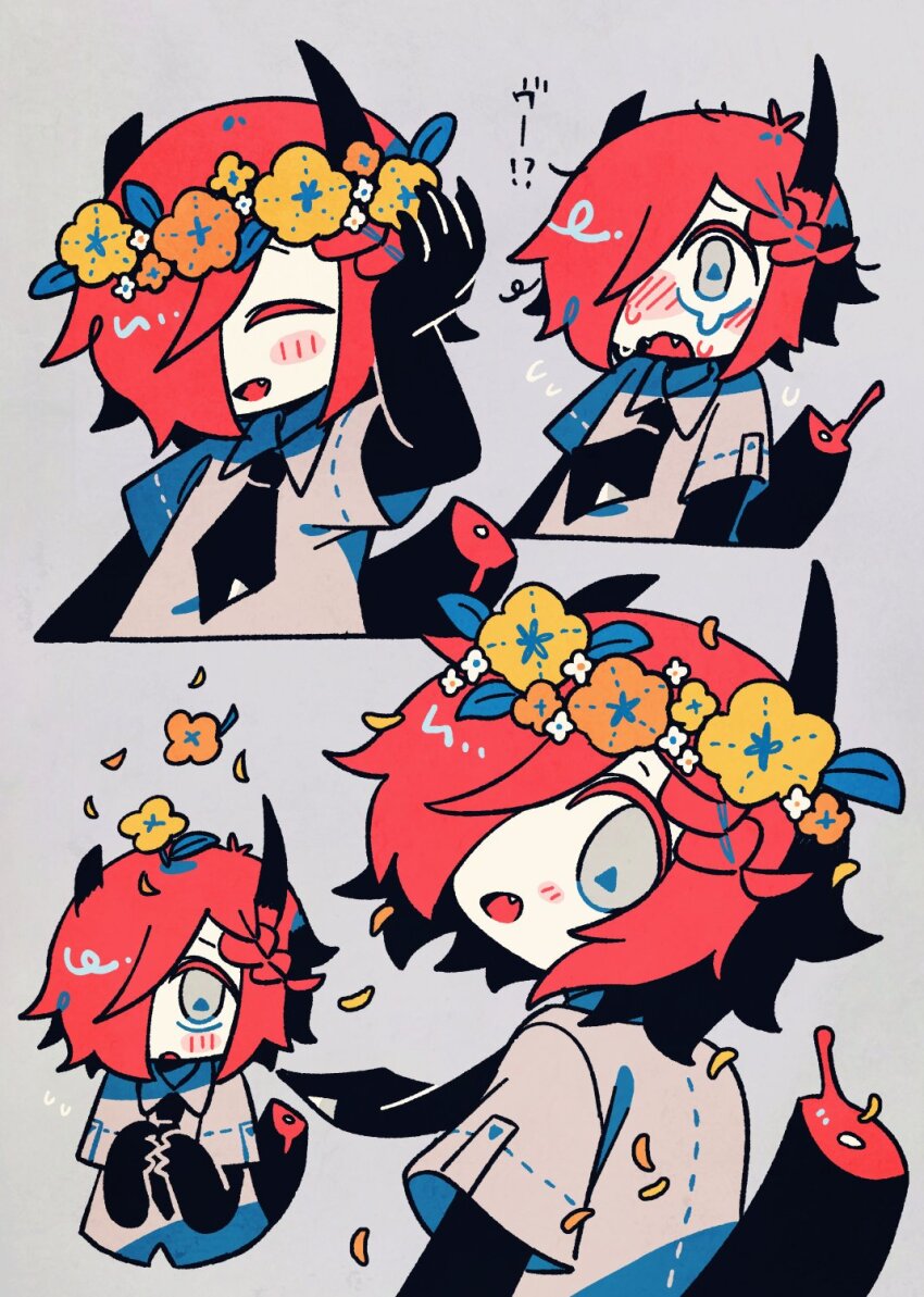 blood, blood_drip, delta_sanen_(yaigi), highres, original, tagme, yaigi