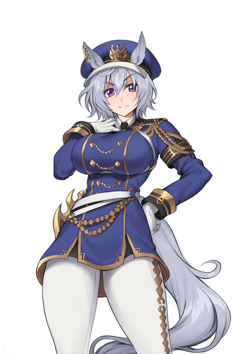 1girl, anchor_symbol, animal_ears, argyle_clothes, argyle_pantyhose, armband, black_armband, blue_coat