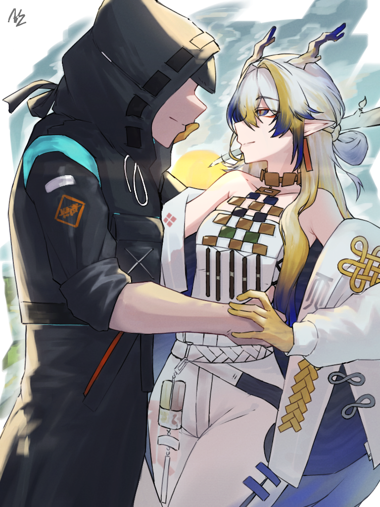 arknights, doctor_(arknights), dragon_horns, eastern_dragon_horns, male_doctor_(arknights), niburozu, tagme