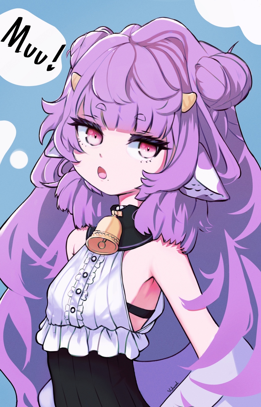 1girl, absurdres, animal_ears, artist_name, bell, black_skirt, center_frills, coat