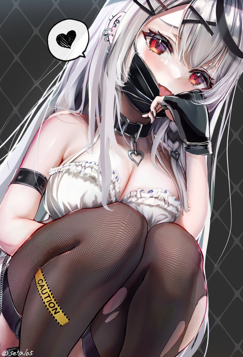 1girl, breasts, cleavage, grey_hair, highres, hololive, long_hair, looking_at_viewer