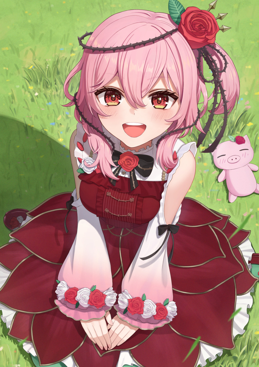 1girl, absurdres, black_bow, black_bowtie, blush, bow, bowtie, breasts