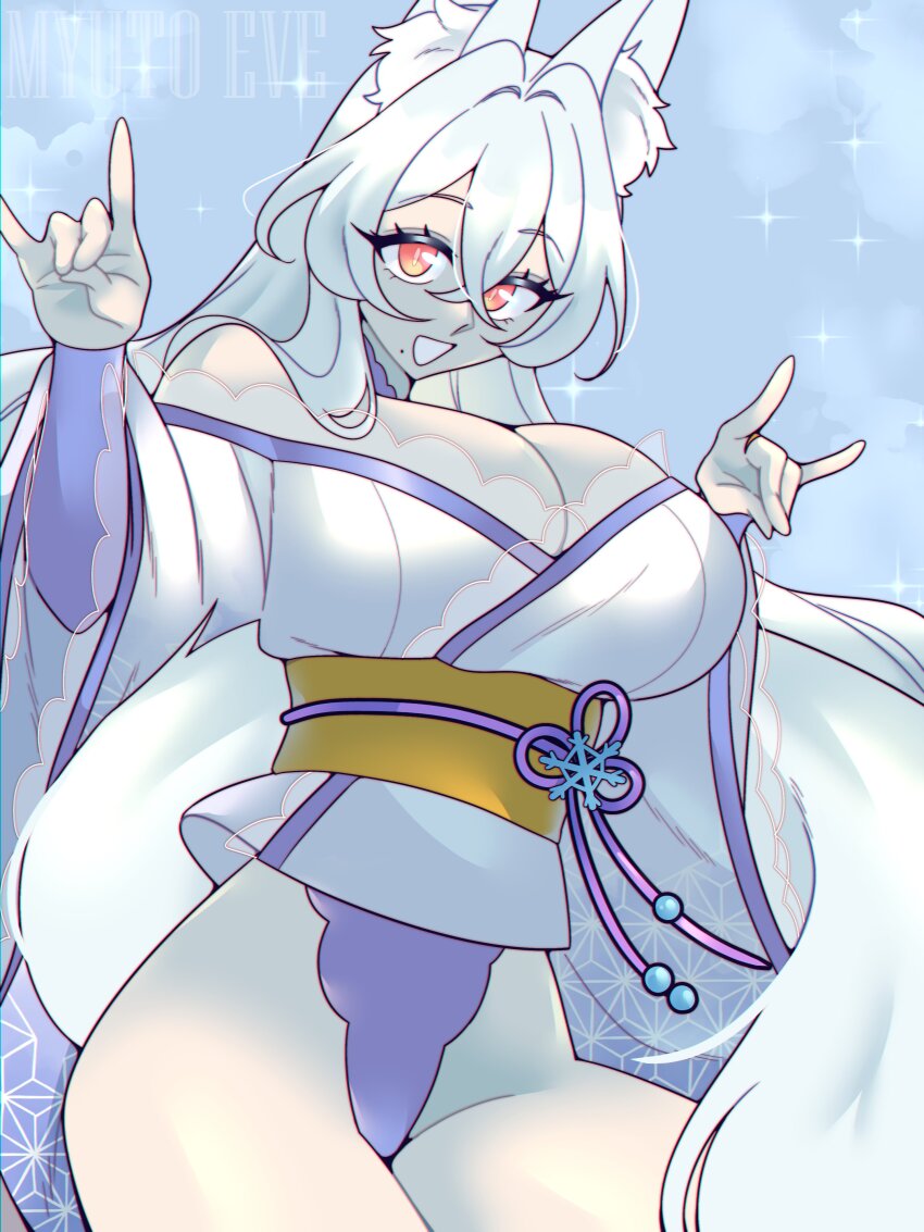 1girl, absurdres, animal_ear_fluff, animal_ears, bare_legs, borrowed_character, breasts, bridal_gauntlets