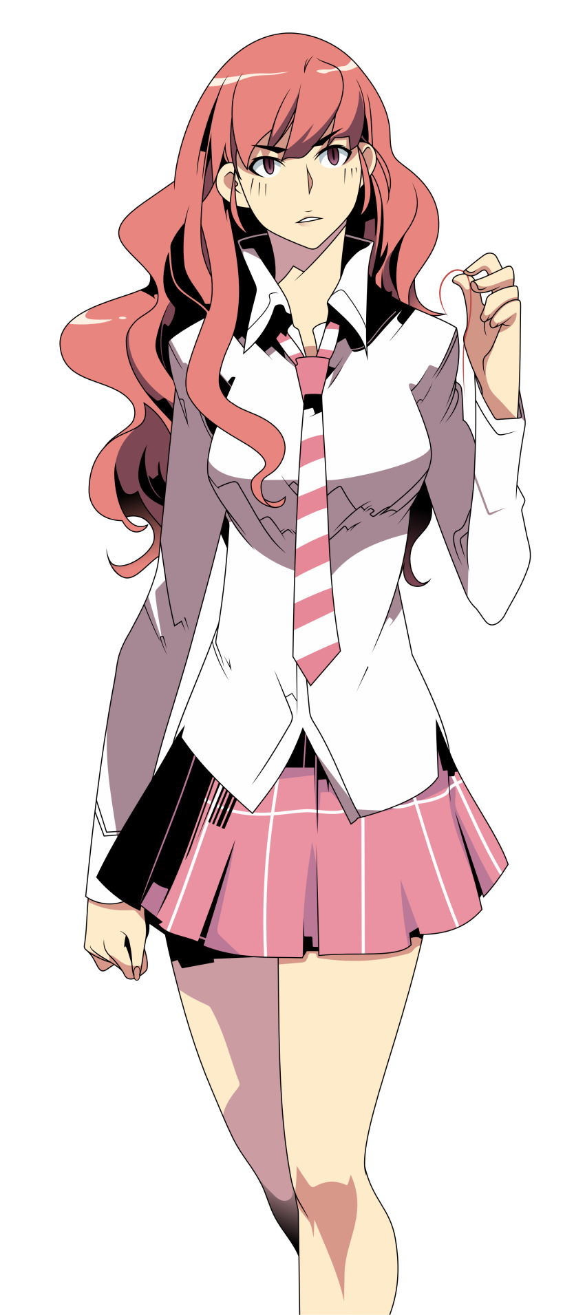 absurdres, girls_of_the_wild's, hand_up, highres, lee_moon_young, long_hair, open_mouth, pink_eyes