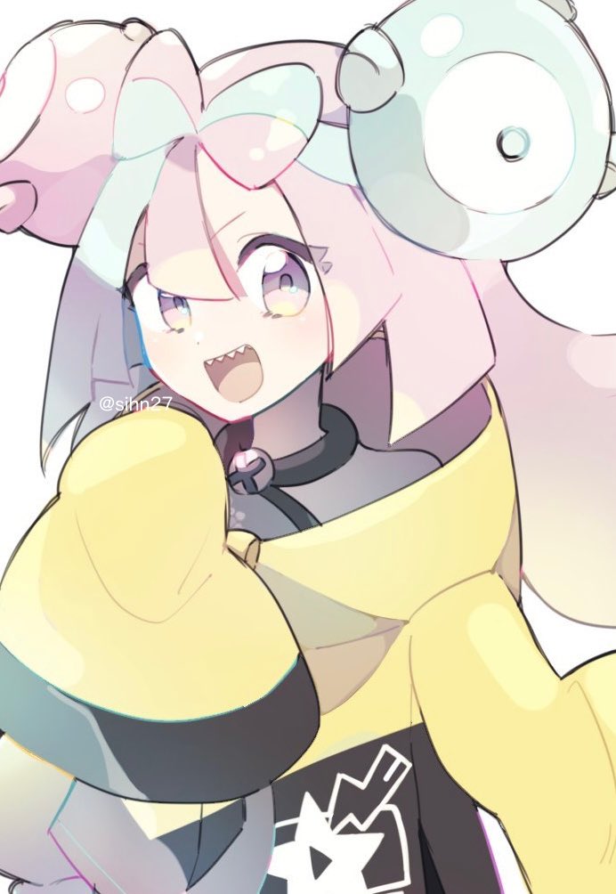 1girl, aqua_eyes, choker, clear_2758, iono_(pokemon), jacket, looking_at_viewer, nintendo