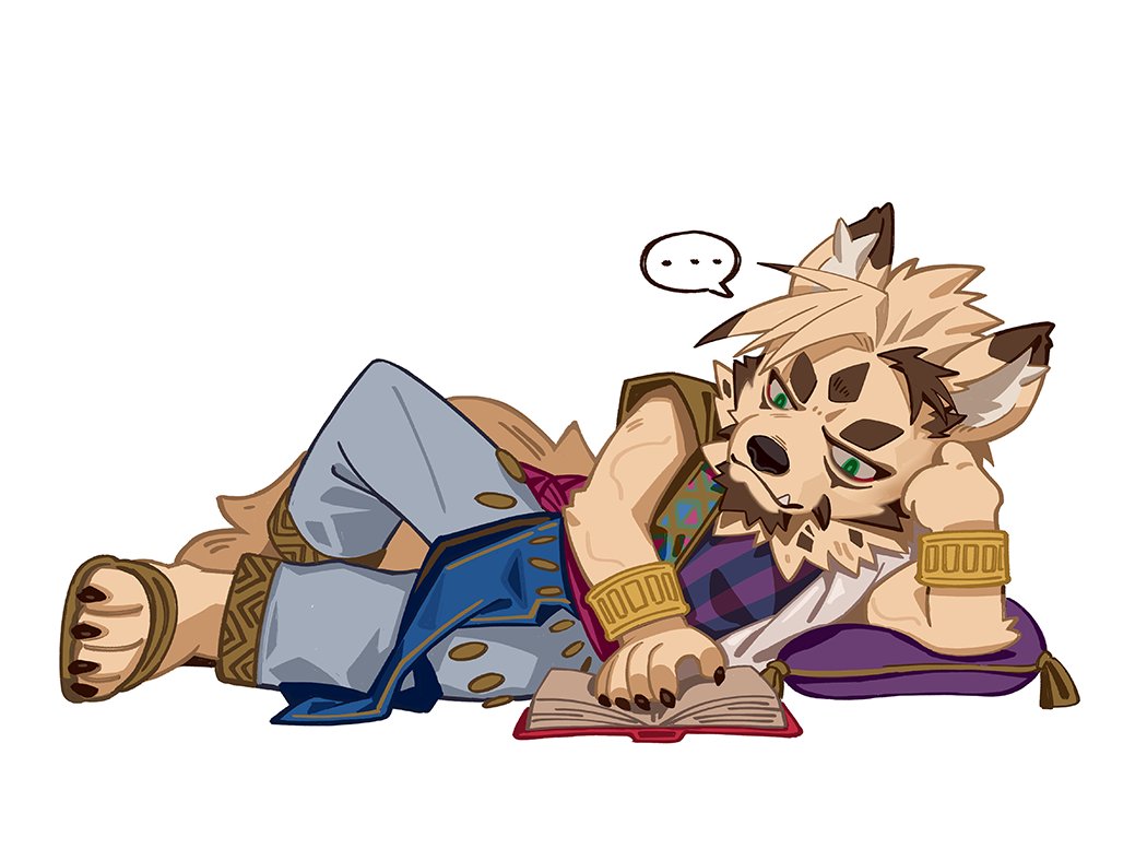 ..., 1boy, animal_ears, another_eidos-r, book, chibi, claws, commentary_request