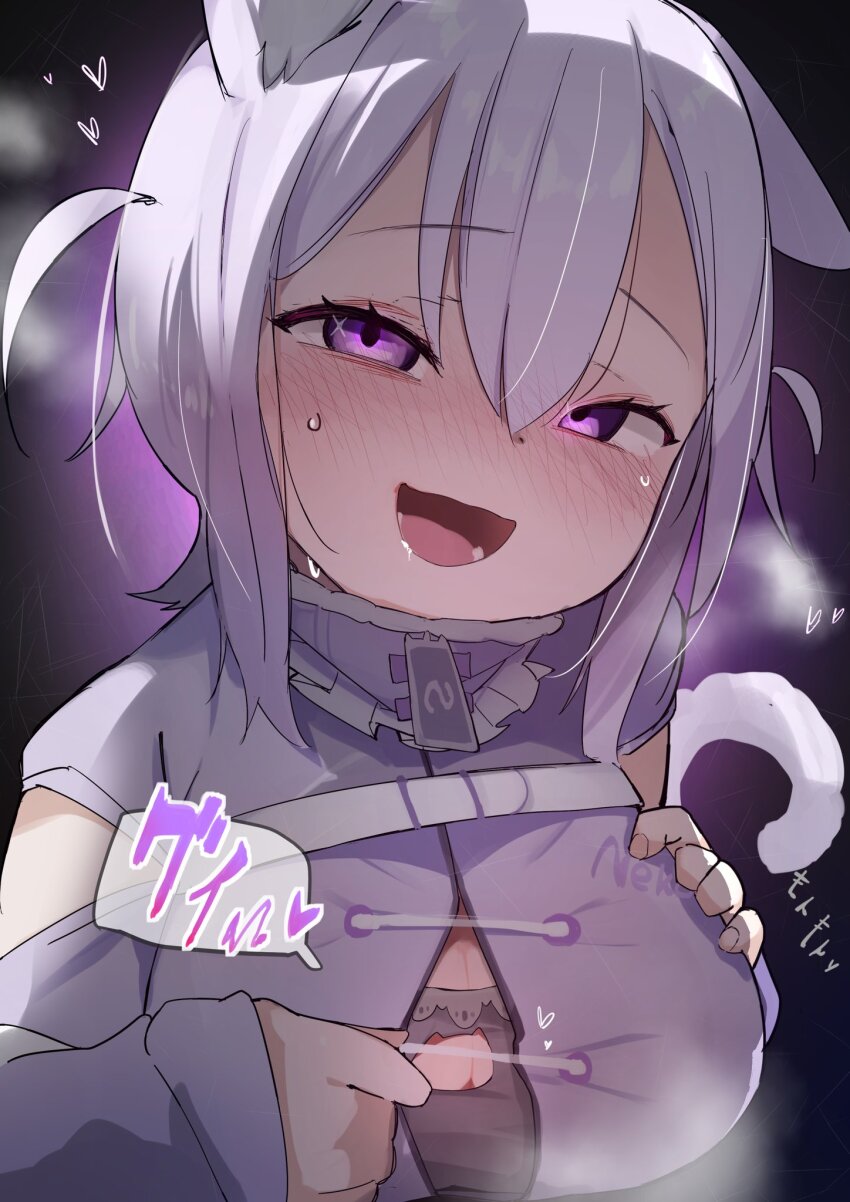 1girl, animal_ears, blush, burusuka_(burusuka2525), cat_cutout, cat_ears, cat_girl, cat_tail