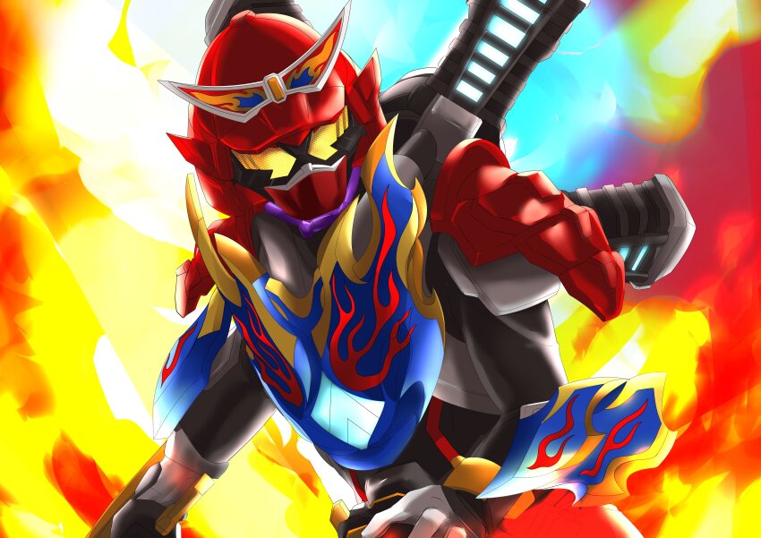 1boy, absurdres, alternate_costume, antennae, appareskebow, armor, black_bodysuit, blue_armor