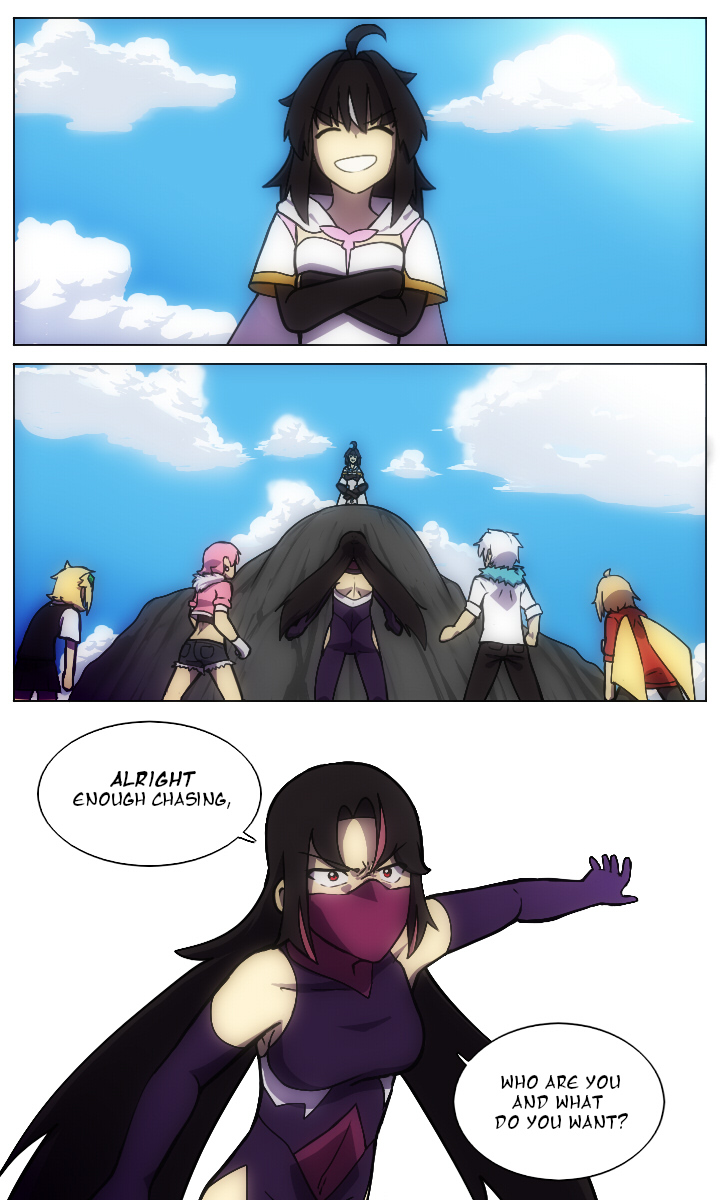 1boy, 5girls, backless_outfit, black_hair, black_shirt, blonde_hair, blue_eyes, bodysuit