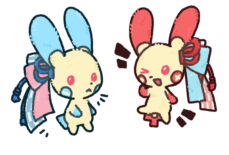 >_o, +_-, :<, animalization, blue_fur, blue_ribbon, brown_fur, chibi