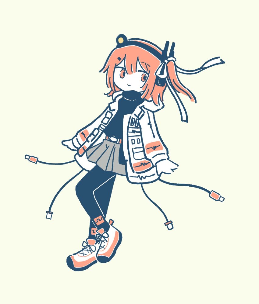 1girl, a.i._voice, adachi_rei, belt, black_pantyhose, black_shirt, cable, closed_mouth