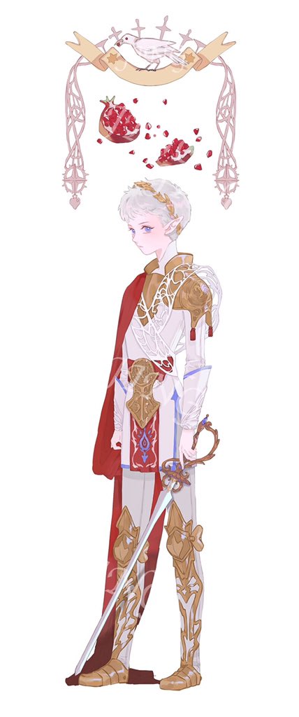 1boy, armor, ashuijing, bird, bishounen, blue_eyes, cape, closed_mouth