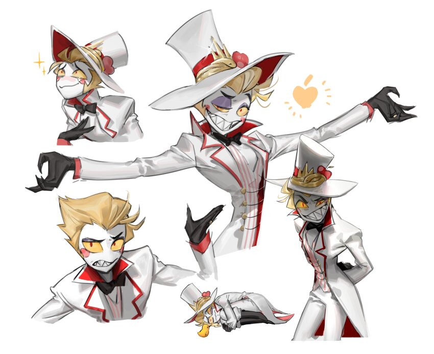 1boy, absurdres, blonde_hair, demon, demon_boy, formal_clothes, hazbin_hotel, hellaverse