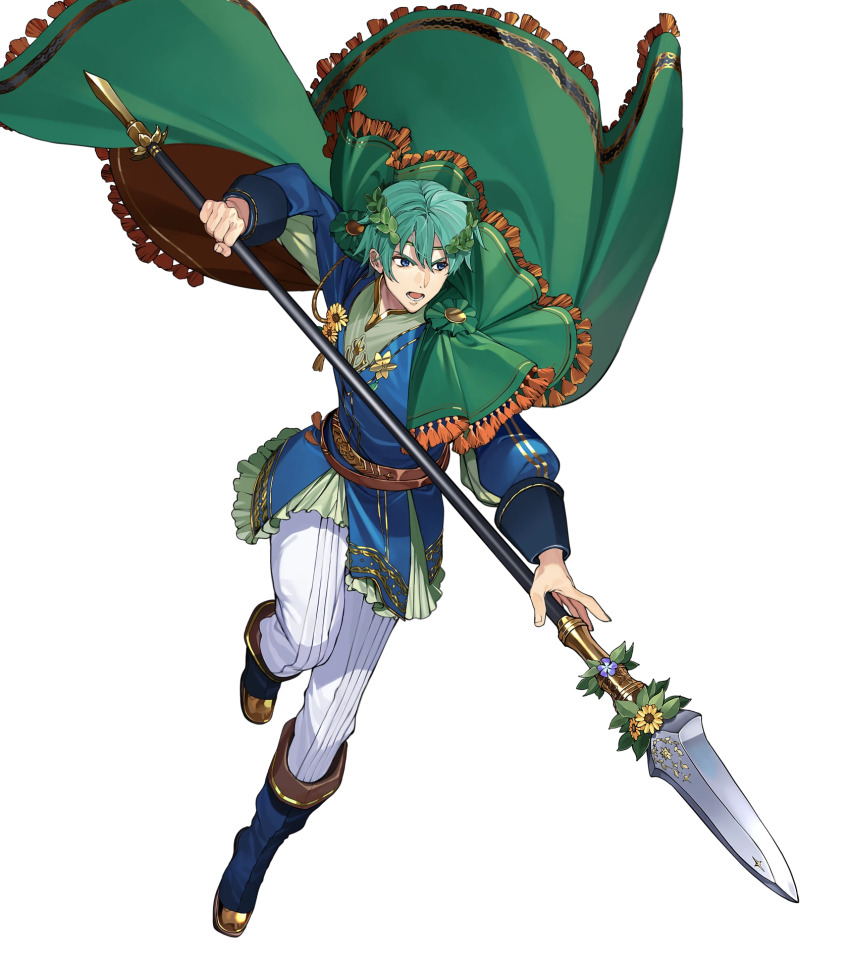1boy, blue_boots, blue_tunic, boots, ephraim_(fire_emblem), ephraim_(valentine)_(fire_emblem), fire_emblem, fire_emblem:_the_sacred_stones