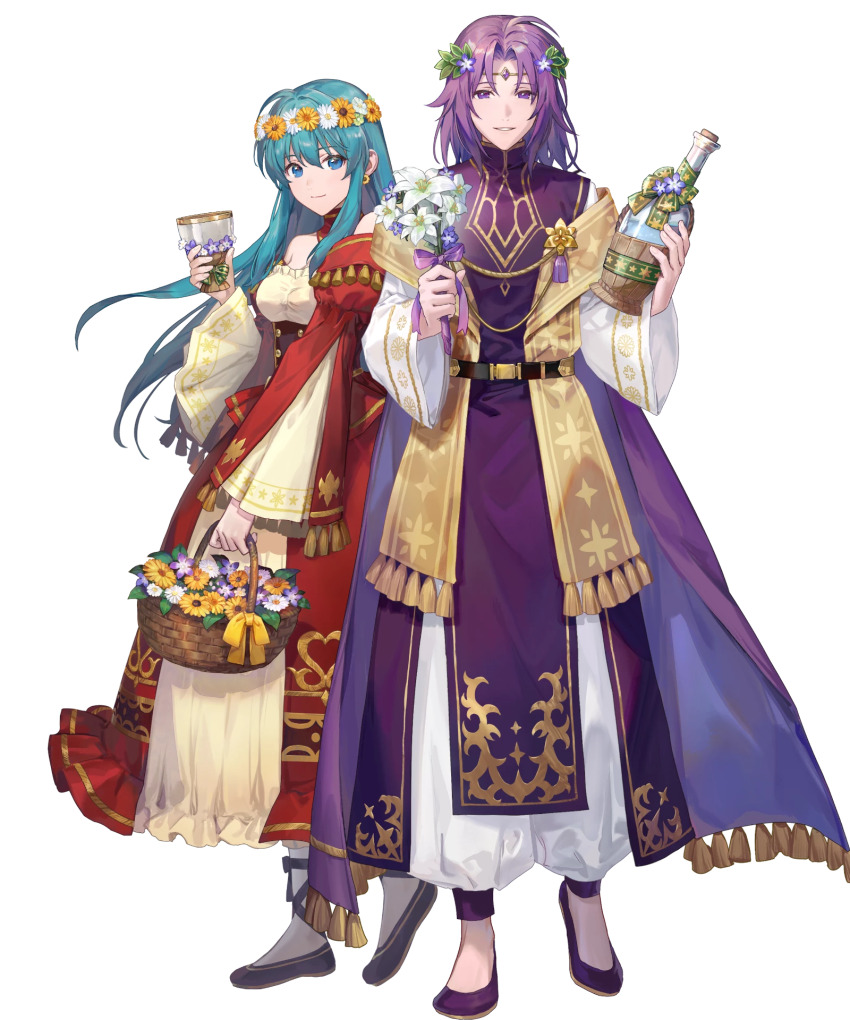1boy, 1girl, aqua_hair, eirika_(fire_emblem), eirika_(valentine)_(fire_emblem), fire_emblem, fire_emblem:_the_sacred_stones, fire_emblem_heroes