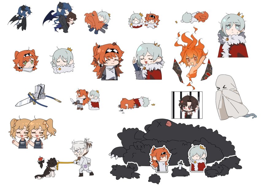 2others, 6+girls, a_knight_(reverse:1999), anger_vein, apple, apple_(reverse:1999), arcana_(reverse:1999), armor