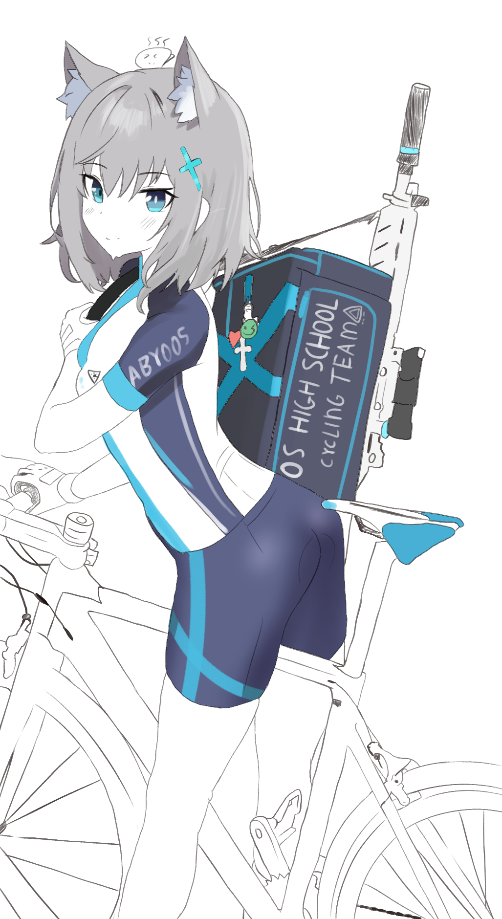 blue_archive, borrowed_character, derivative_work, doodles, gloves, highres, paraparacoffee, self-upload