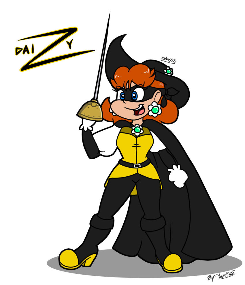 1girl, blue_eyes, breasts, brooch, brown_hair, cape, cosplay, earrings