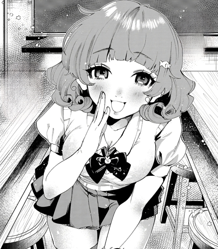 1girl, bag, black_socks, filter-goshi_no_kanojo, grey_skirt, hand_up, highres, kagurazaka_minami