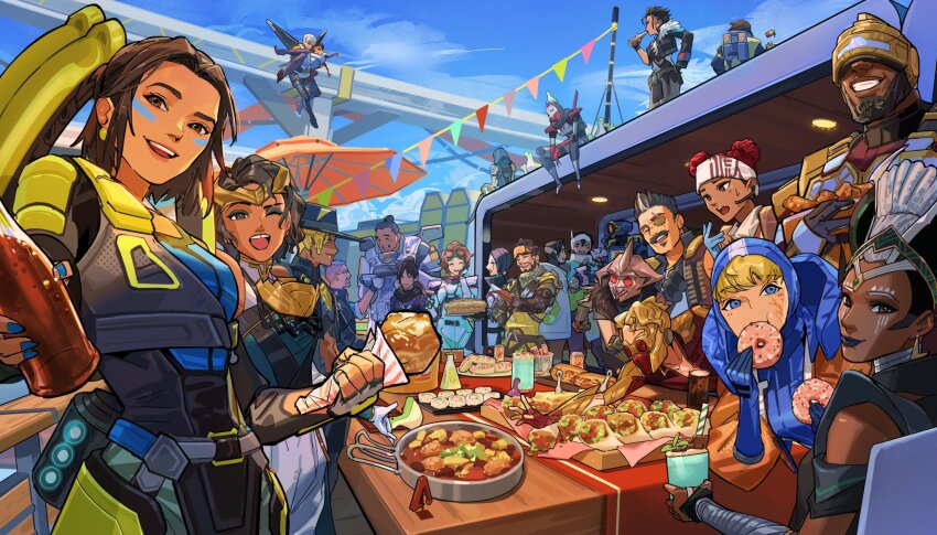 1other, 6+boys, 6+girls, allfather's_chosen_bloodhound, ambiguous_gender, android, animal, animal_on_shoulder