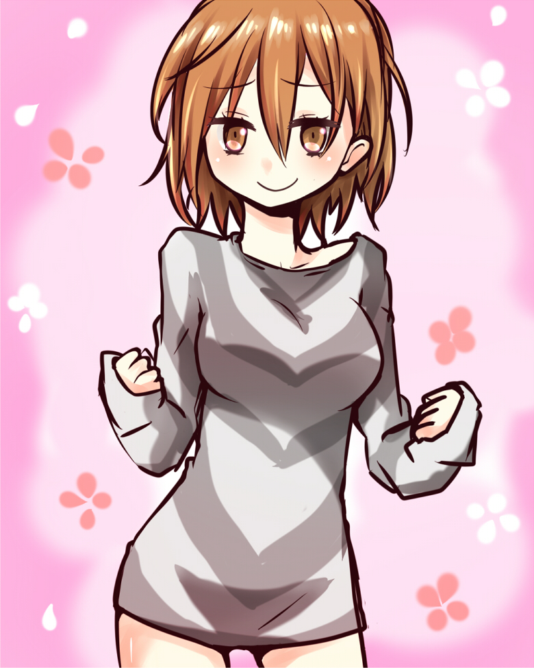 1girl, accelerator_(toaru_majutsu_no_index), accelerator_(toaru_majutsu_no_index)_(cosplay), breasts, brown_eyes, brown_hair, closed_mouth, commentary_request