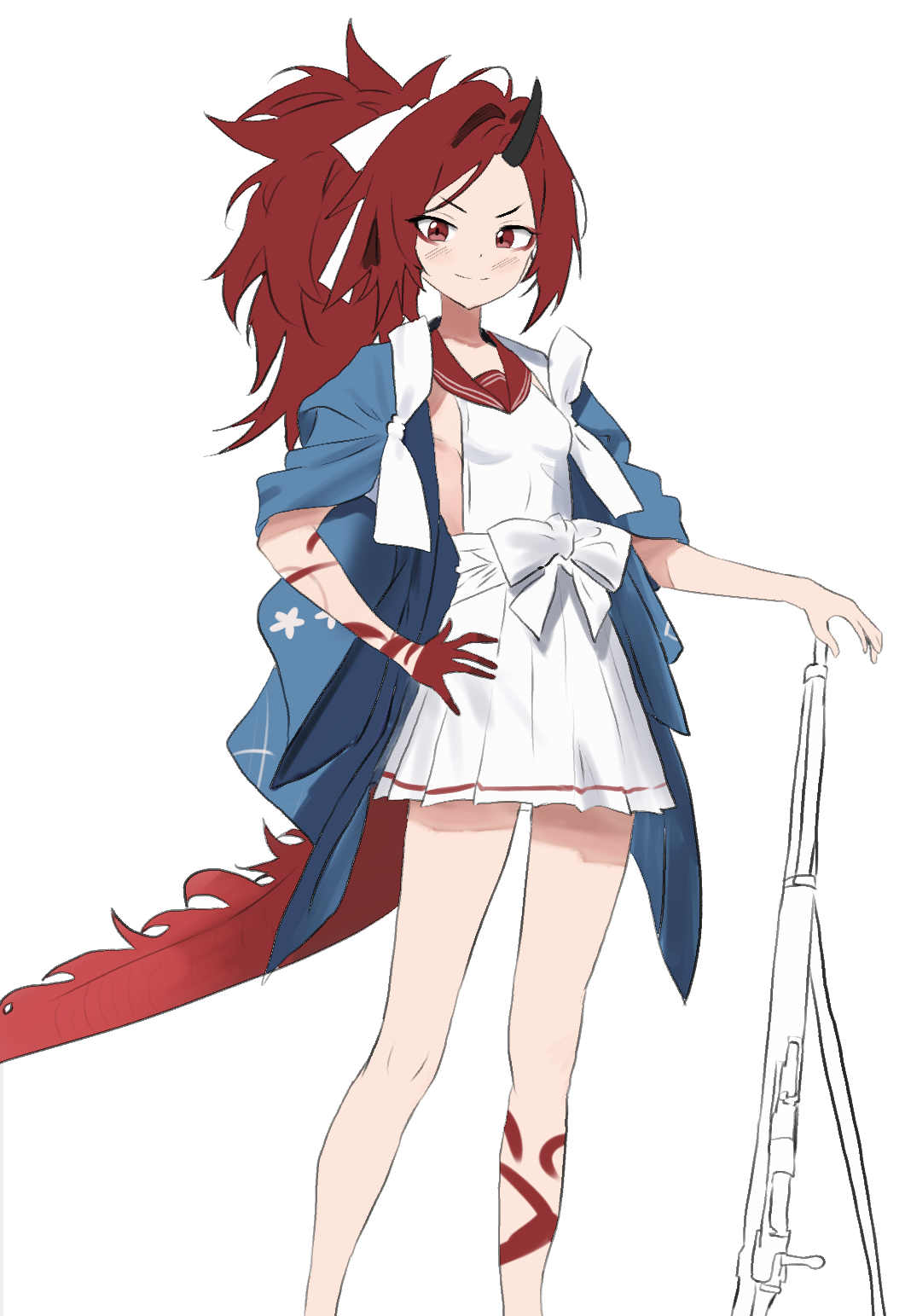 blue_archive, derivative_work, highres, paraparacoffee, ponytail, renge_(blue_archive), self-upload, tagme