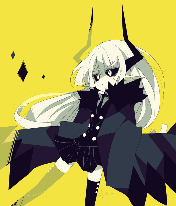 1girl, collared_shirt, demon, demon_horns, funamusea, genderswap, genderswap_(mtf), haiiro_teien