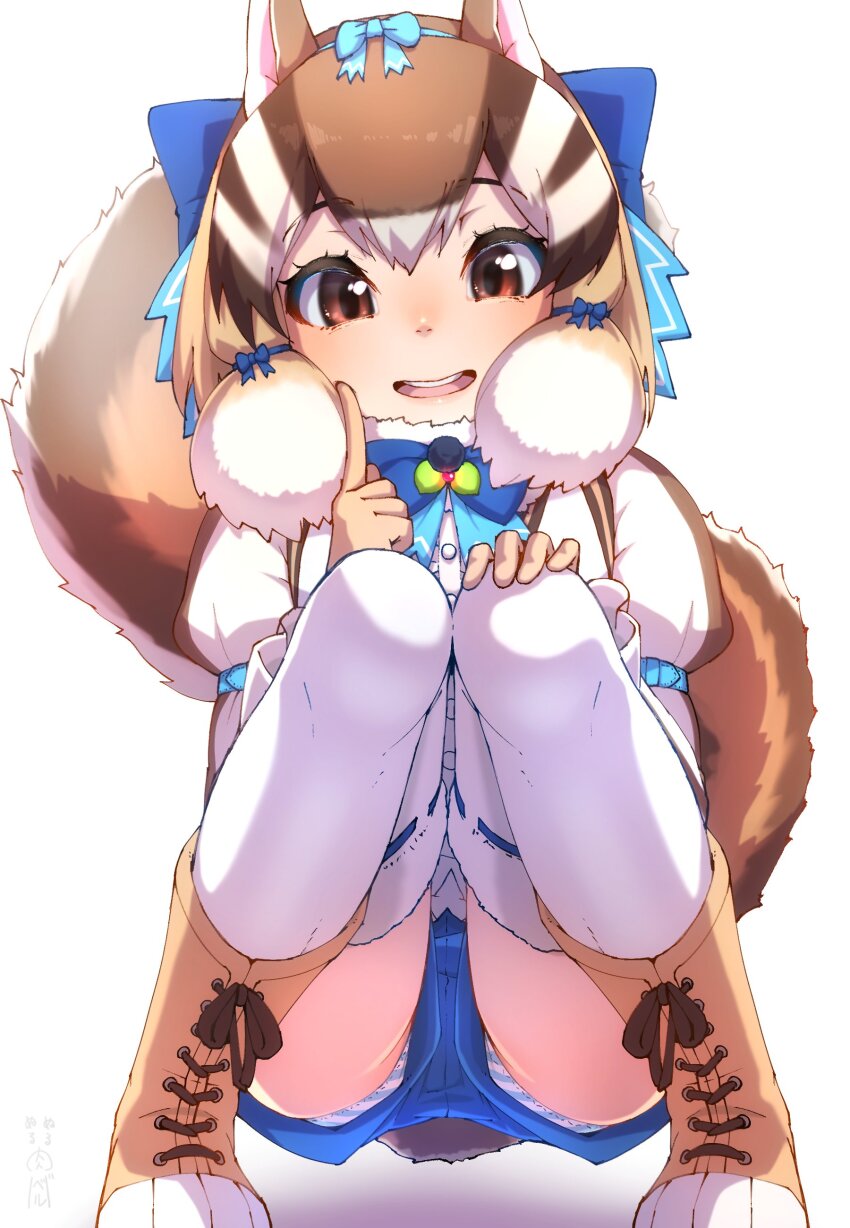 1girl, absurdres, animal_ears, boots, brown_eyes, brown_hair, extra_ears, gloves