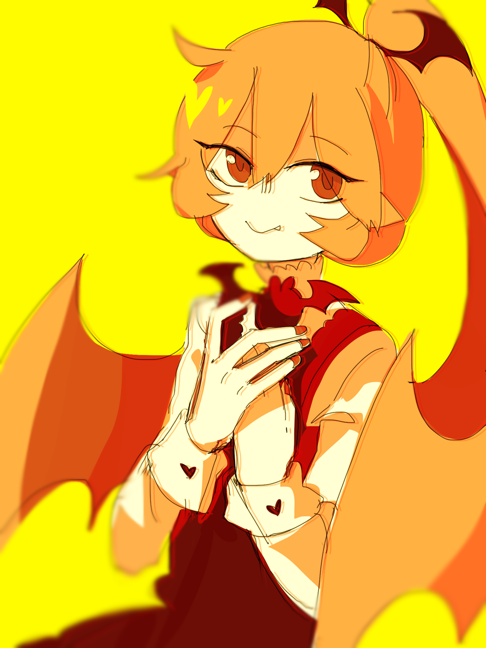 1girl, black_dress, demon, demon_girl, dress, funamusea, haiiro_teien, hands_on_own_chest