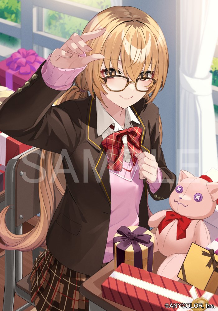 1girl, alternate_costume, alternate_hairstyle, black_jacket, blazer, bow, bowtie, box