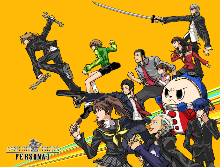 5boys, 5girls, adachi_tooru, amagi_yukiko, androgynous, atlus, before_crisis:_final_fantasy_vii, c_(neta)