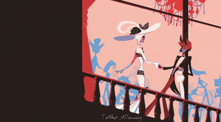 6+boys, 6+girls, alastor_(hazbin_hotel), angel_dust, black_pants, blitzo_(helluva_boss), charlie_morningstar, chazwick_thurman