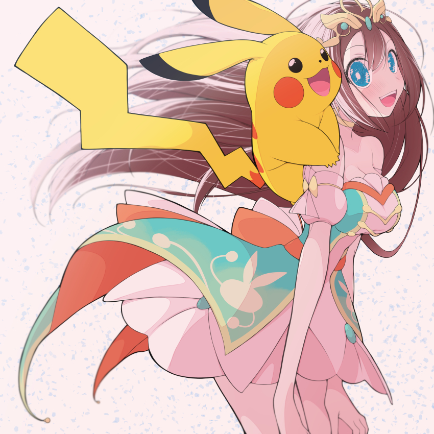 1girl, absurdres, blue_eyes, fujiwara_hiro_(kaede_ciao), gen_1_pokemon, highres, nintendo, official_alternate_costume