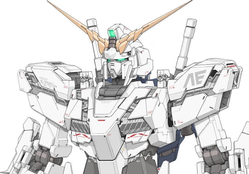 anaheim_electronics, aron_e, commentary_request, gundam, gundam_unicorn, highres, mecha, mecha_focus