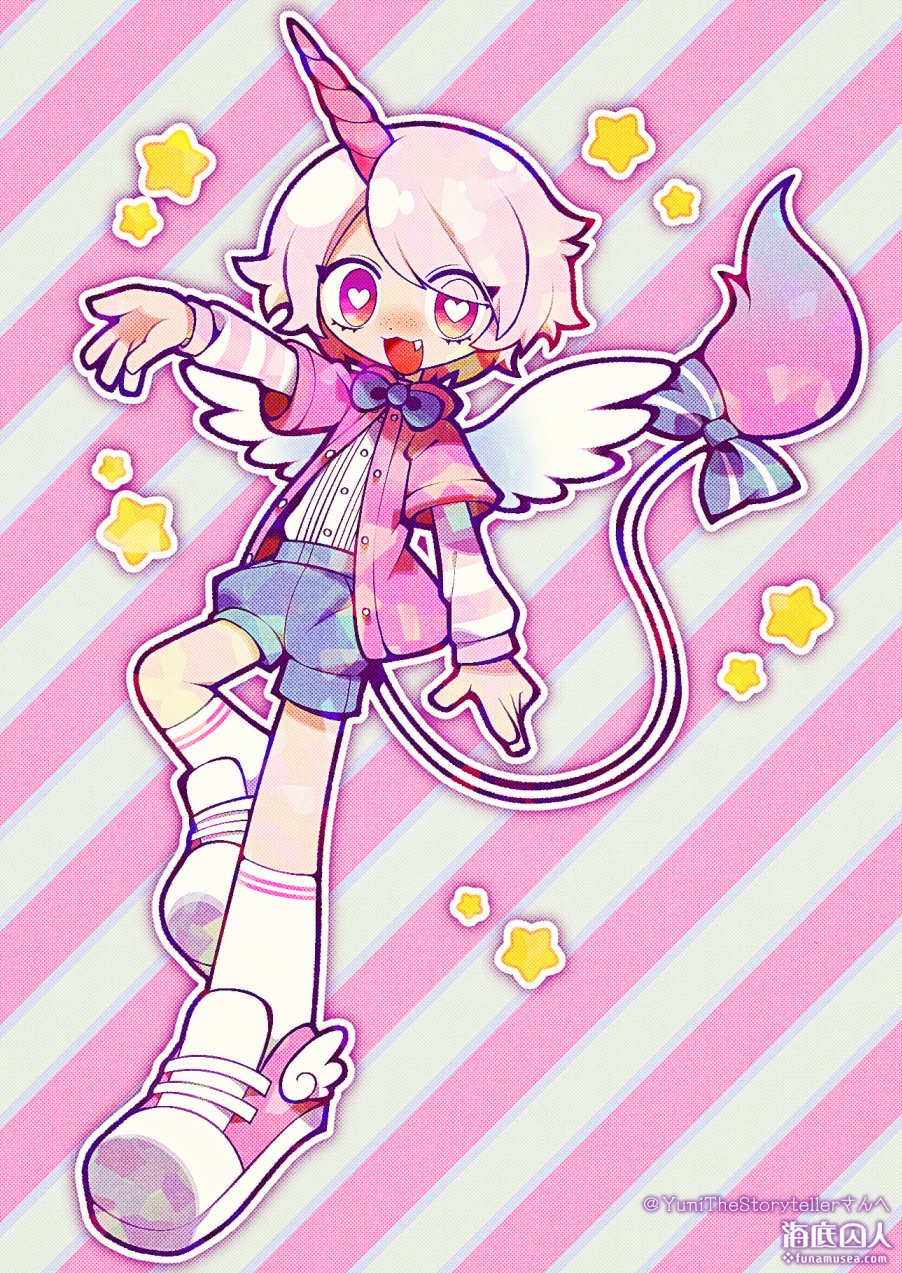 1boy, :3, artist_name, blue_bow, blue_bowtie, blue_shorts, blush, bow