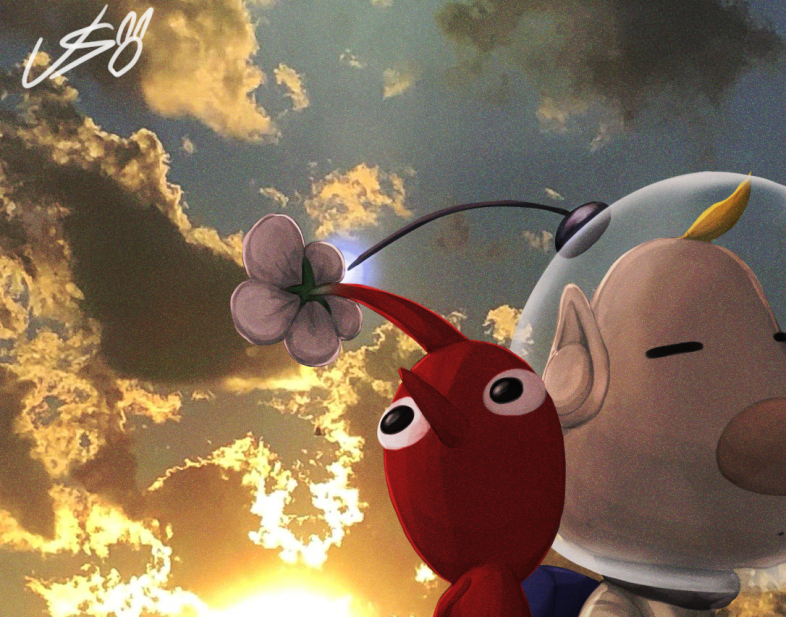 1boy, backpack, bag, large_nose, black_eyes, blonde_hair, blue_bag, blue_light