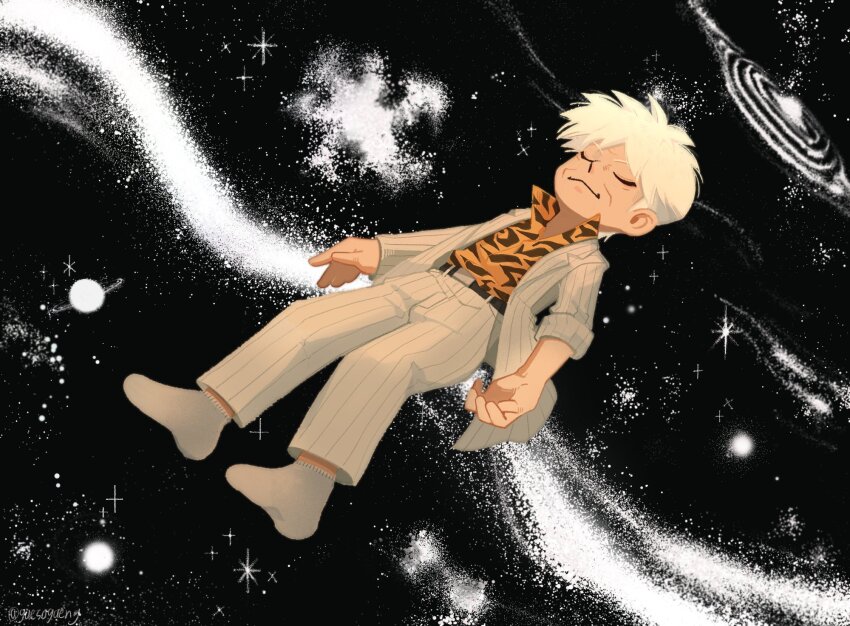 1boy, akagi_shigeru, animal_print, belt, black_belt, closed_eyes, closed_mouth, collared_shirt