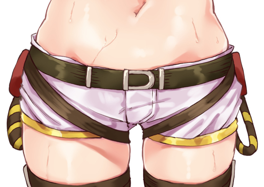1girl, asake_ameji, belt, commentary_request, green_belt, harness, mayano_top_gun_(umamusume), midriff