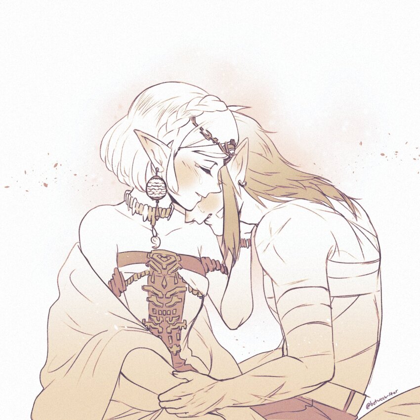 1boy, 1girl, bandaged_arm, bandaged_chest, bandages, bandaid, bandaid_on_face, bare_shoulders